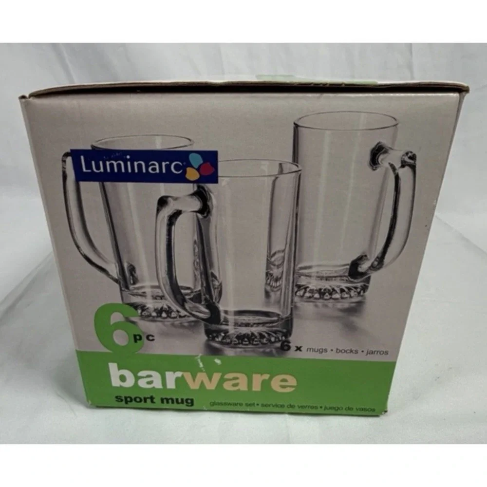 Luminarc Beer Glass Mugs Set Of 6 New‎ Barware